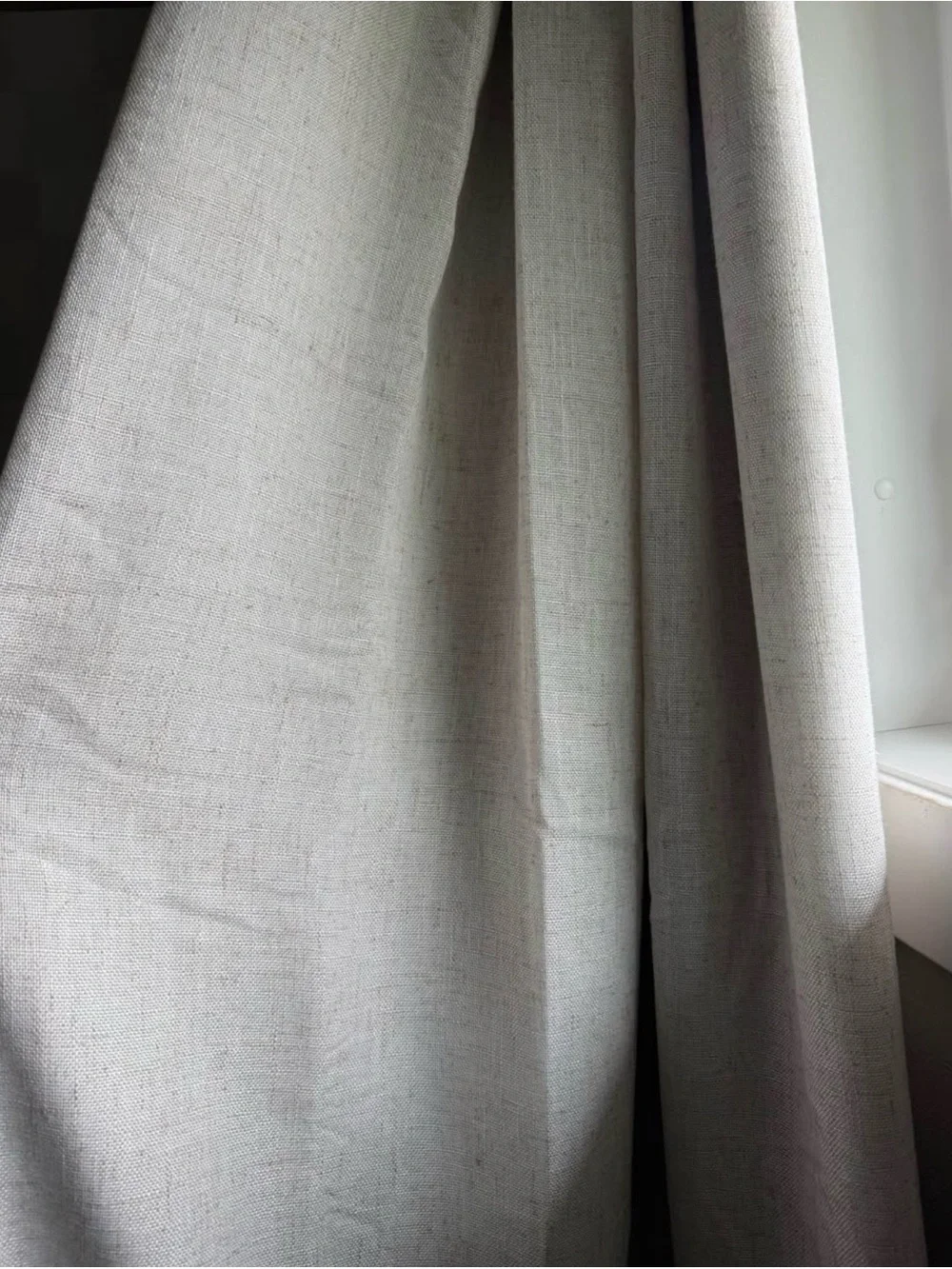 (4) Neutral Linen-Look Curtain Panels